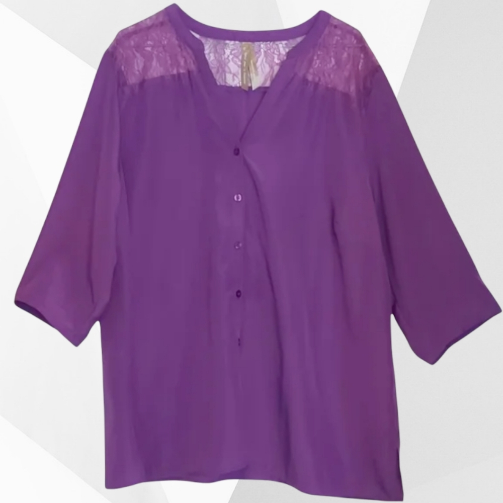 Penningtons Purple Lacey Blouse